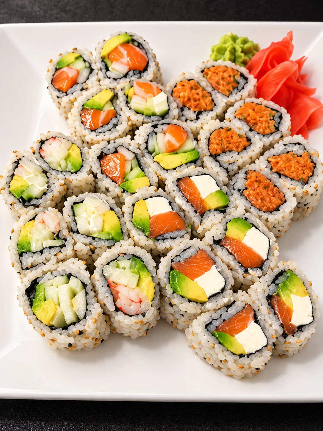 Assorted regular rolls at Tougen