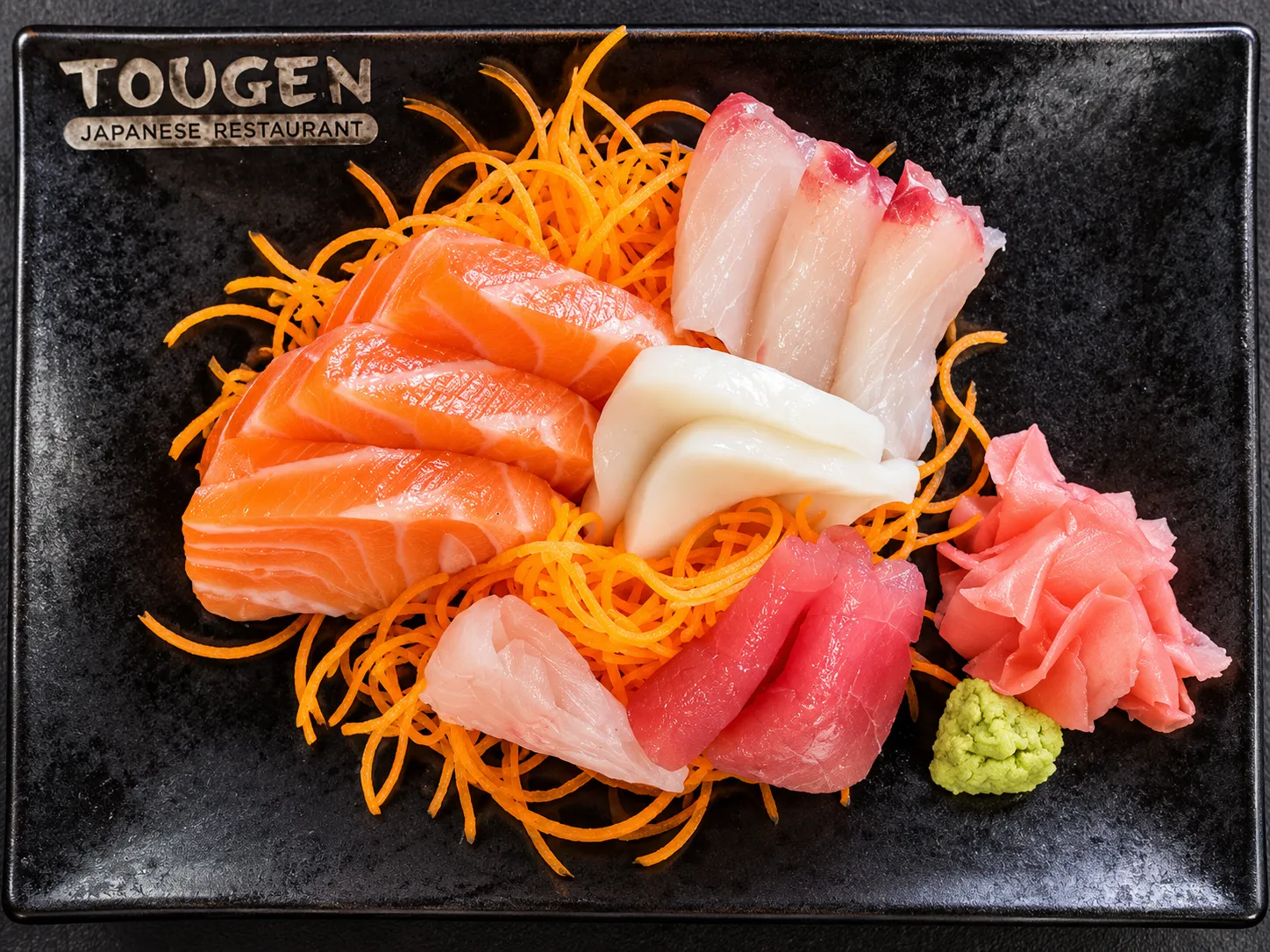 Sashimi on a Tougen plate at Tougen