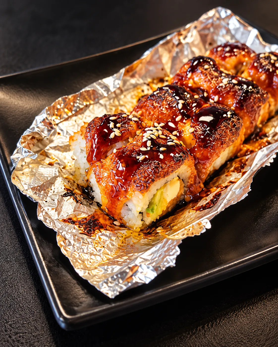 Baked roll with eel sauce at Tougen